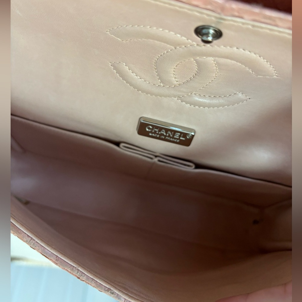 CHANEL Pink Python Flap Crossbody Bag - image 6